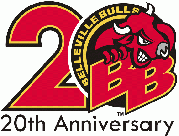 Belleville Bulls 2000 anniversary logo iron on transfers for T-shirts